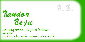 nandor beju business card